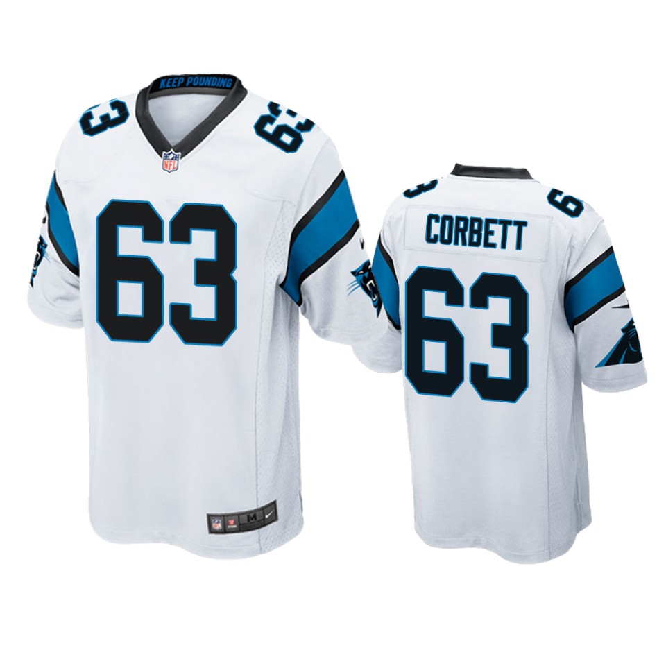 austin corbett panthers white game jersey