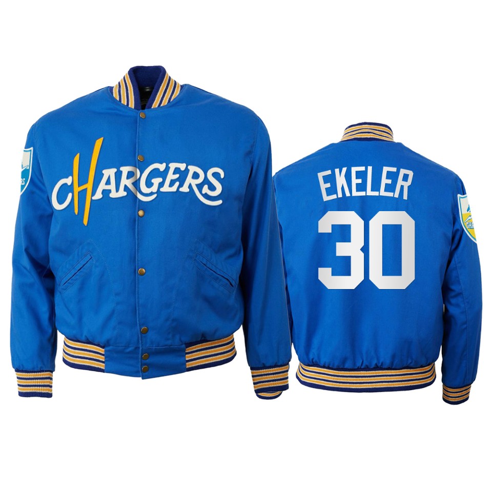 austin ekeler chargers royal authentic vintage jacket