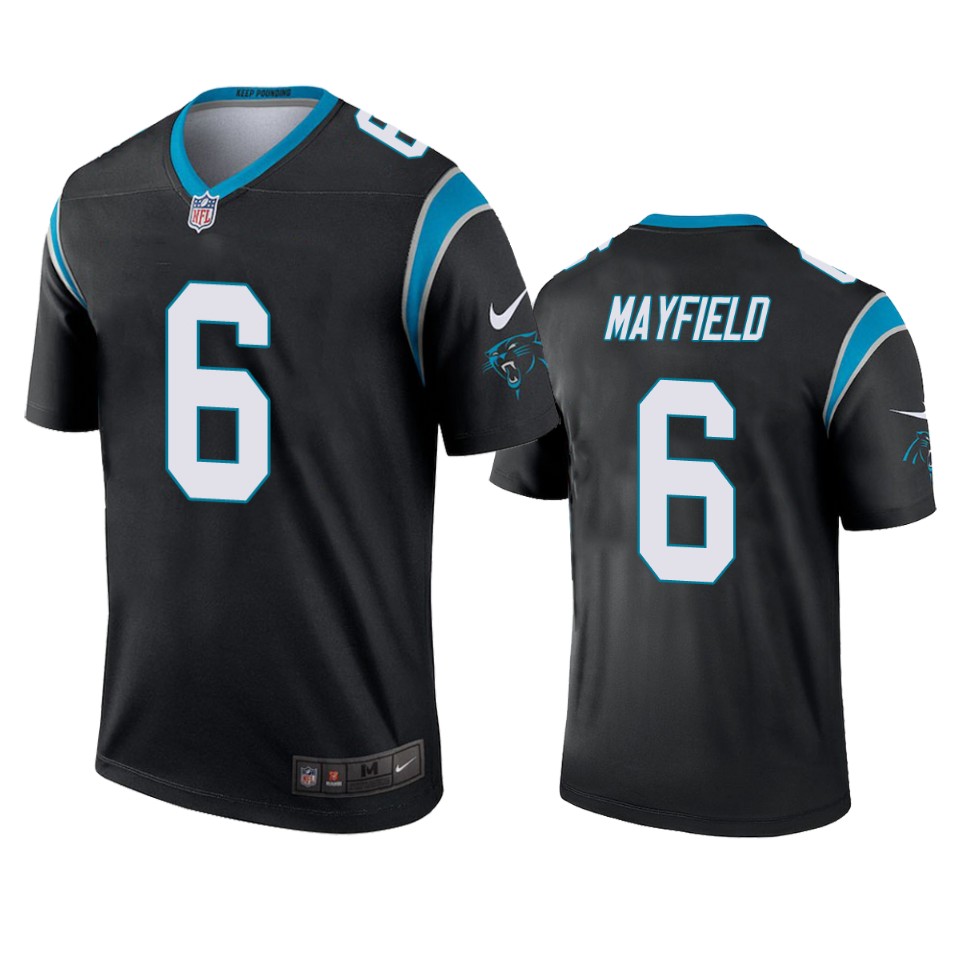 baker mayfield panthers legend black jersey