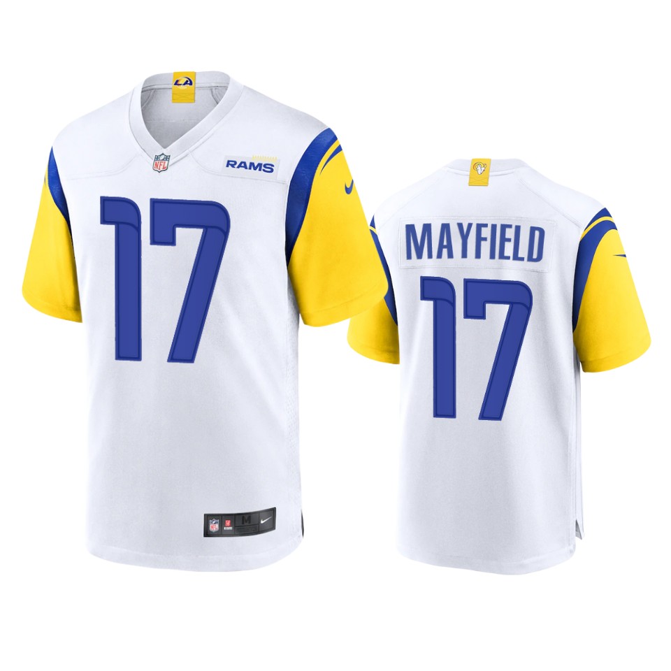 baker mayfield rams alternate game white jersey