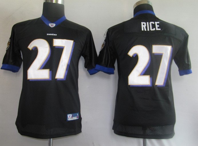 baltimore ravens 27# rice black [kids