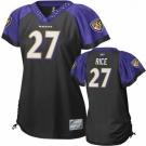 baltimore ravens 27 ray rice black stitched replithentic womennull field flirt fashion jersey