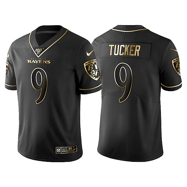 baltimore-ravens-justin-tucker-100th-season-black-gold-logo-jersey-middle