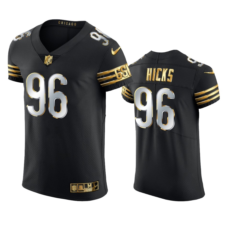 bears akiem hicks black golden edition vapor elite jersey