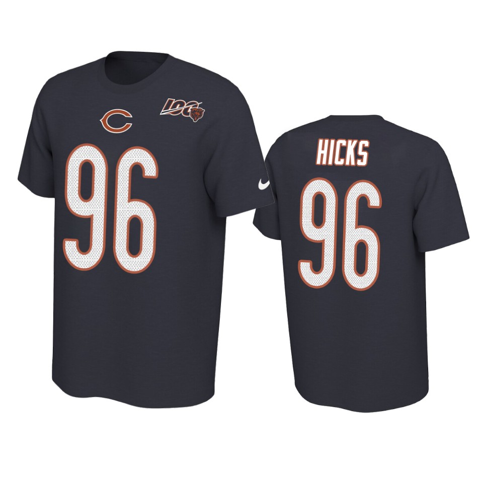 bears akiem hicks navy player pride 100th season tee