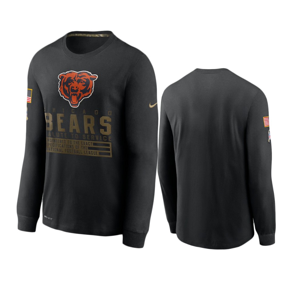 bears black 2020 salute to service sideline performance long sleeve t shirt