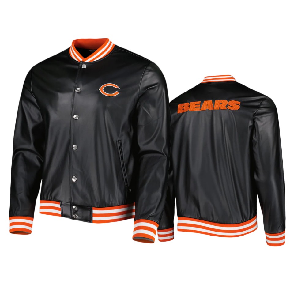 bears black metallic bomber jacket