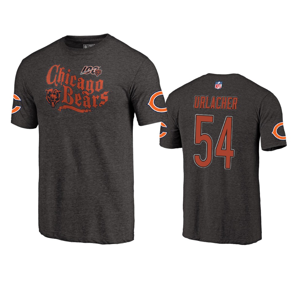 bears brian urlacher heathered charcoal retro 100th season tee
