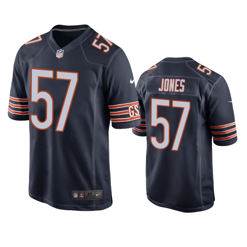 bears christian jones navy game jersey