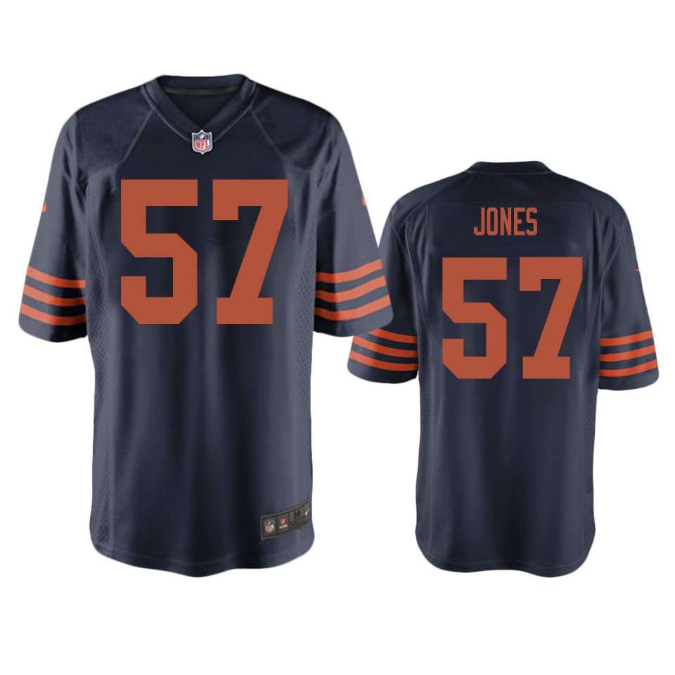 bears christian jones navy throwback game jersey