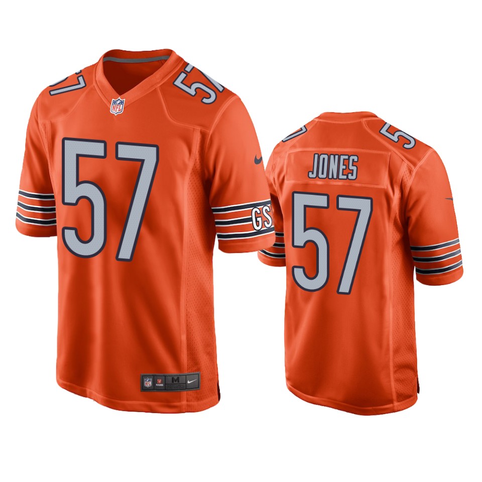 bears christian jones orange alternate game jersey