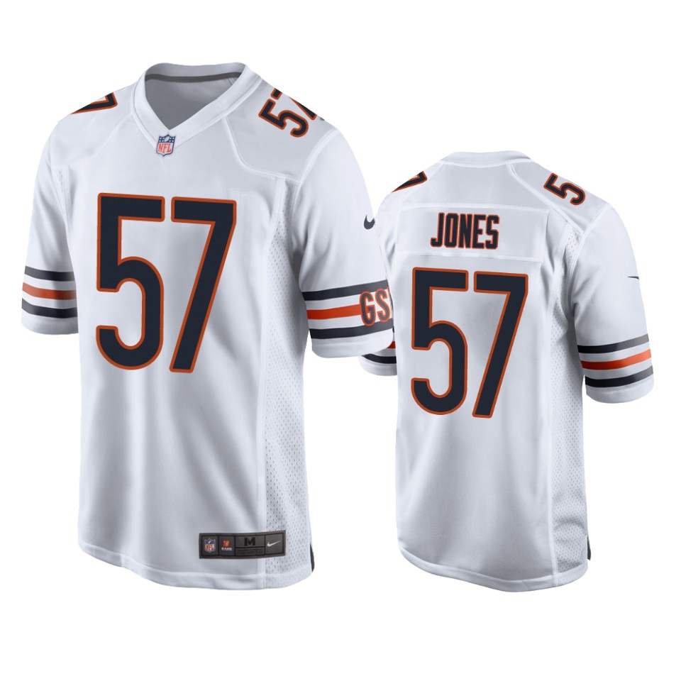 bears christian jones white game jersey