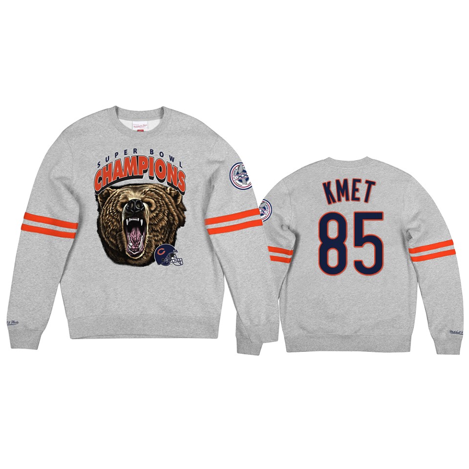 bears cole kmet gray all over champs premium jumper sweatshirt