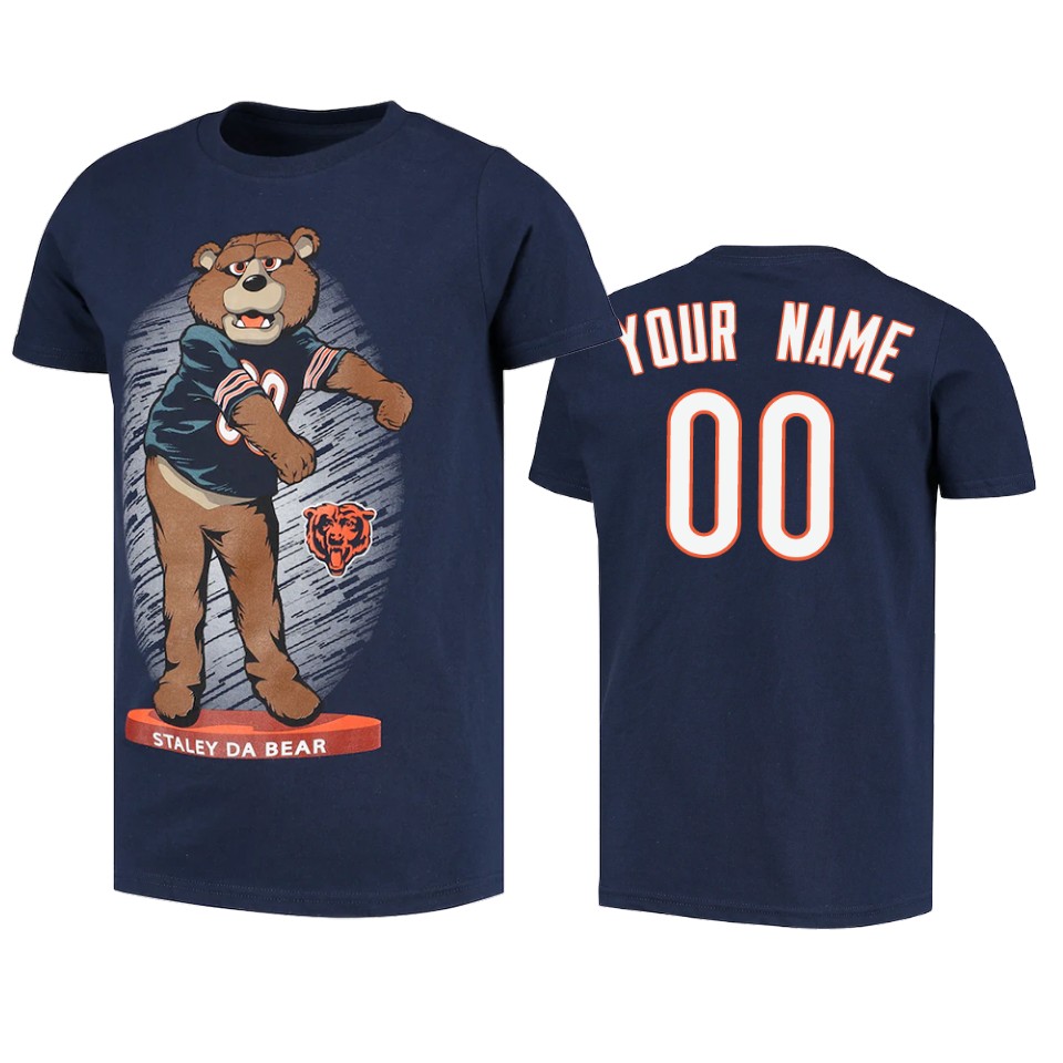 bears custom navy dancing staley da bear mascot t shirt
