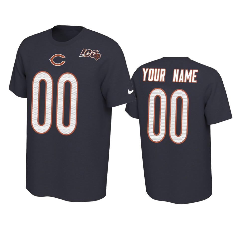 bears custom navy player pride 100th season tee