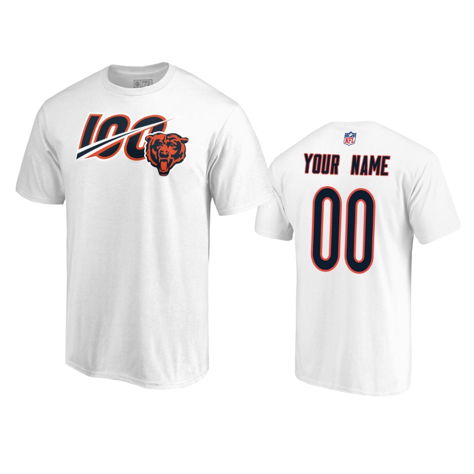 bears custom white primary ii 100th season tee
