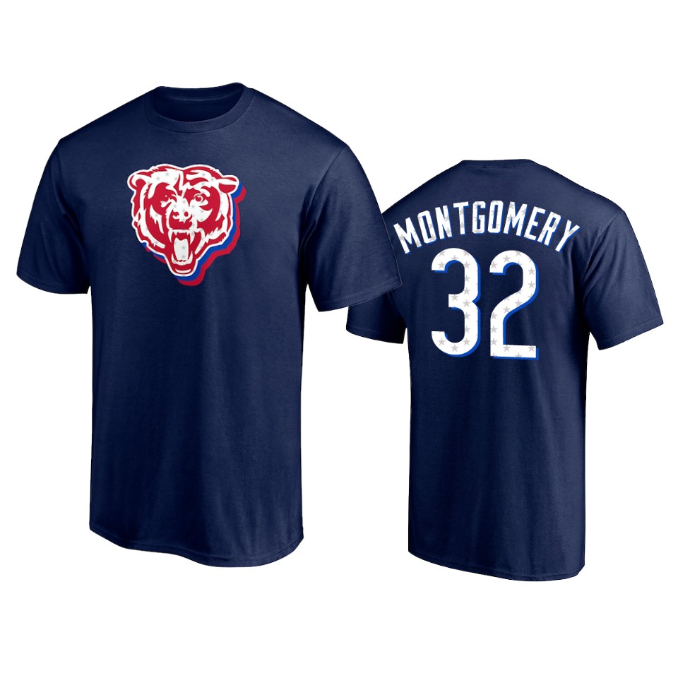 bears david montgomery navy 2021 independence day t shirt