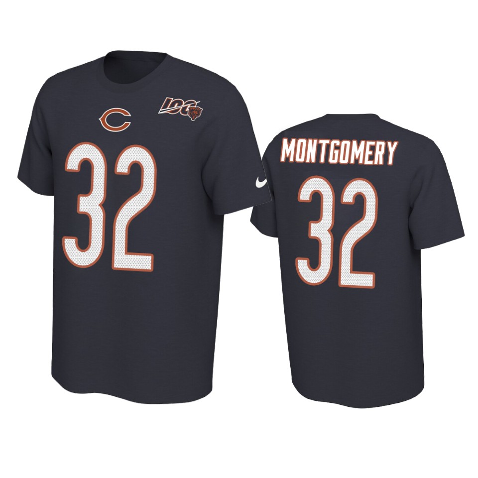 bears david montgomery navy player pride 100th season tee