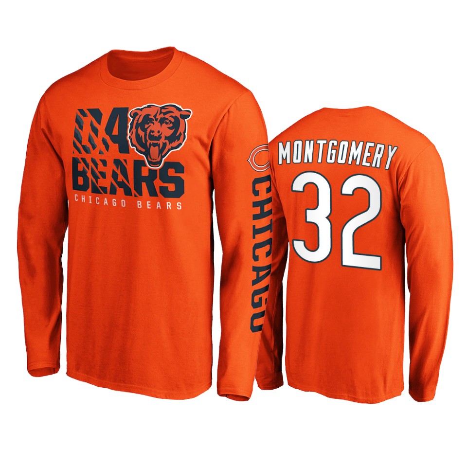bears david montgomery orange hometown long sleeve t shirt