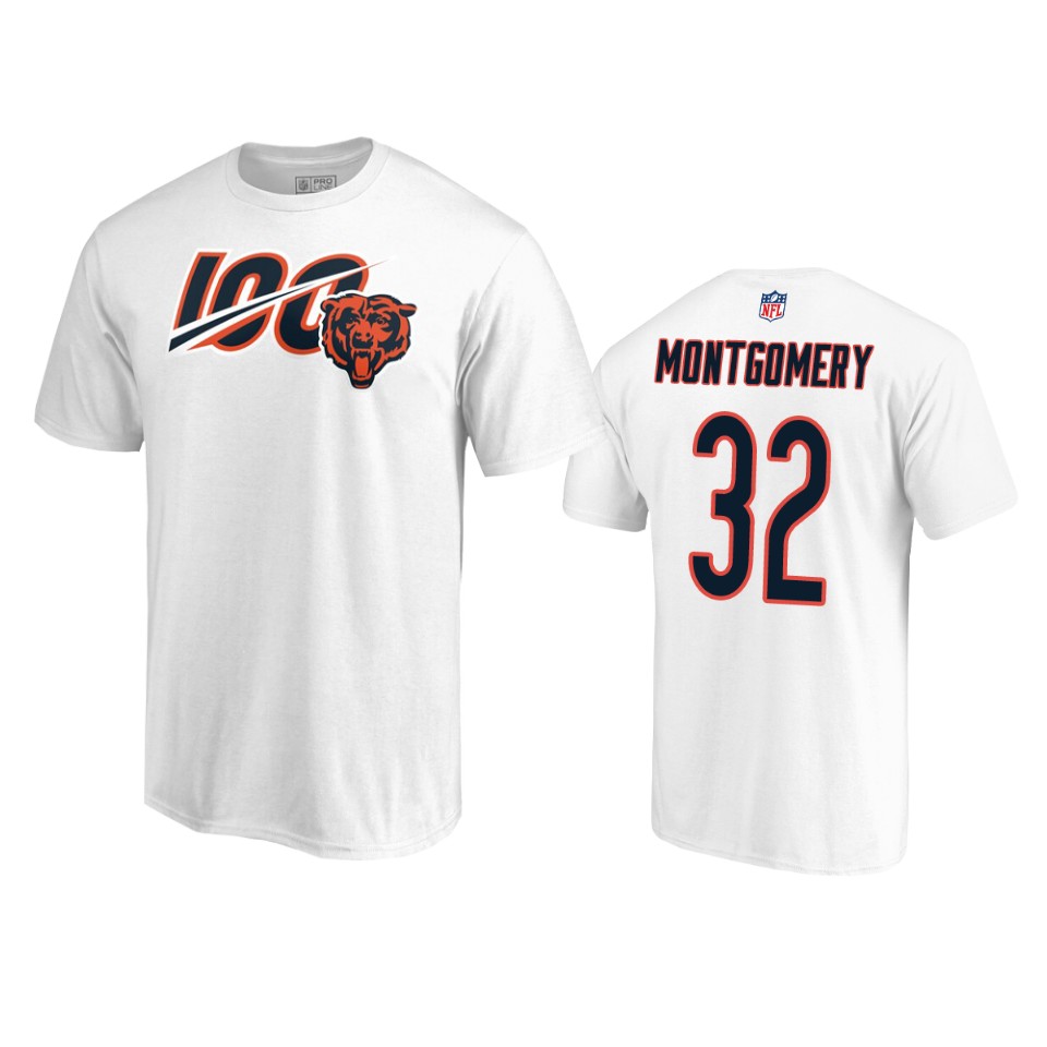 bears david montgomery white primary ii 100th season tee