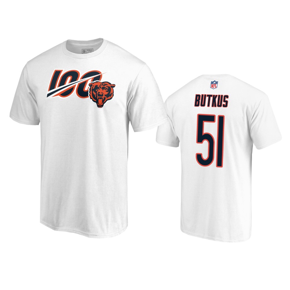 bears dick butkus white primary ii 100th season tee