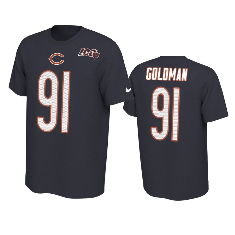 bears eddie goldman navy player pride 100th season tee