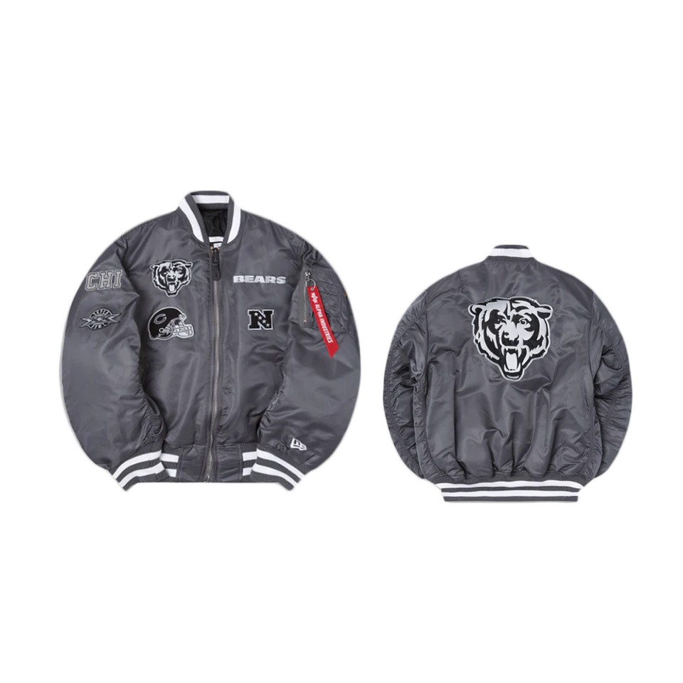 bears gray alpha industries ma 1 bomber jacket