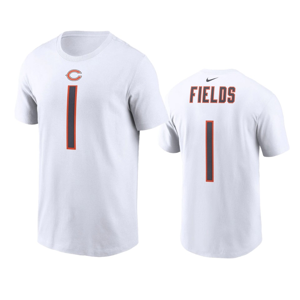 bears justin fields white 2021 nfl draft name number t shirt