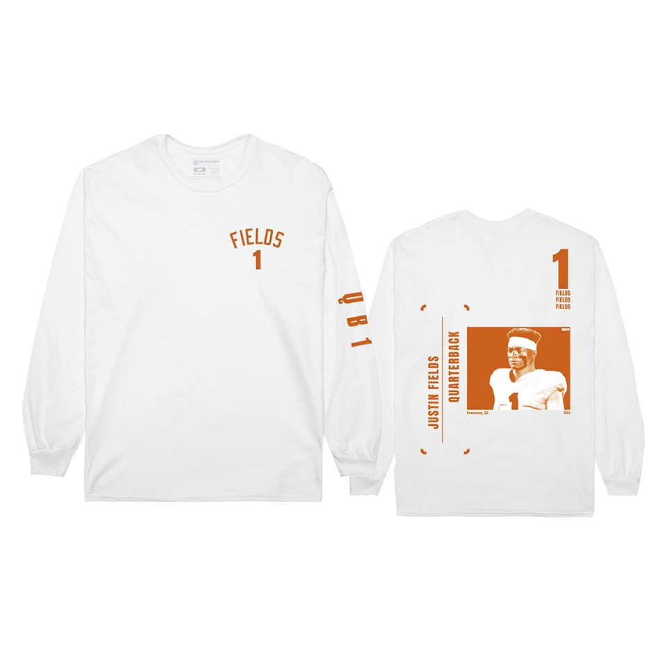 bears justin fields white player graphic long sleeve t shirt