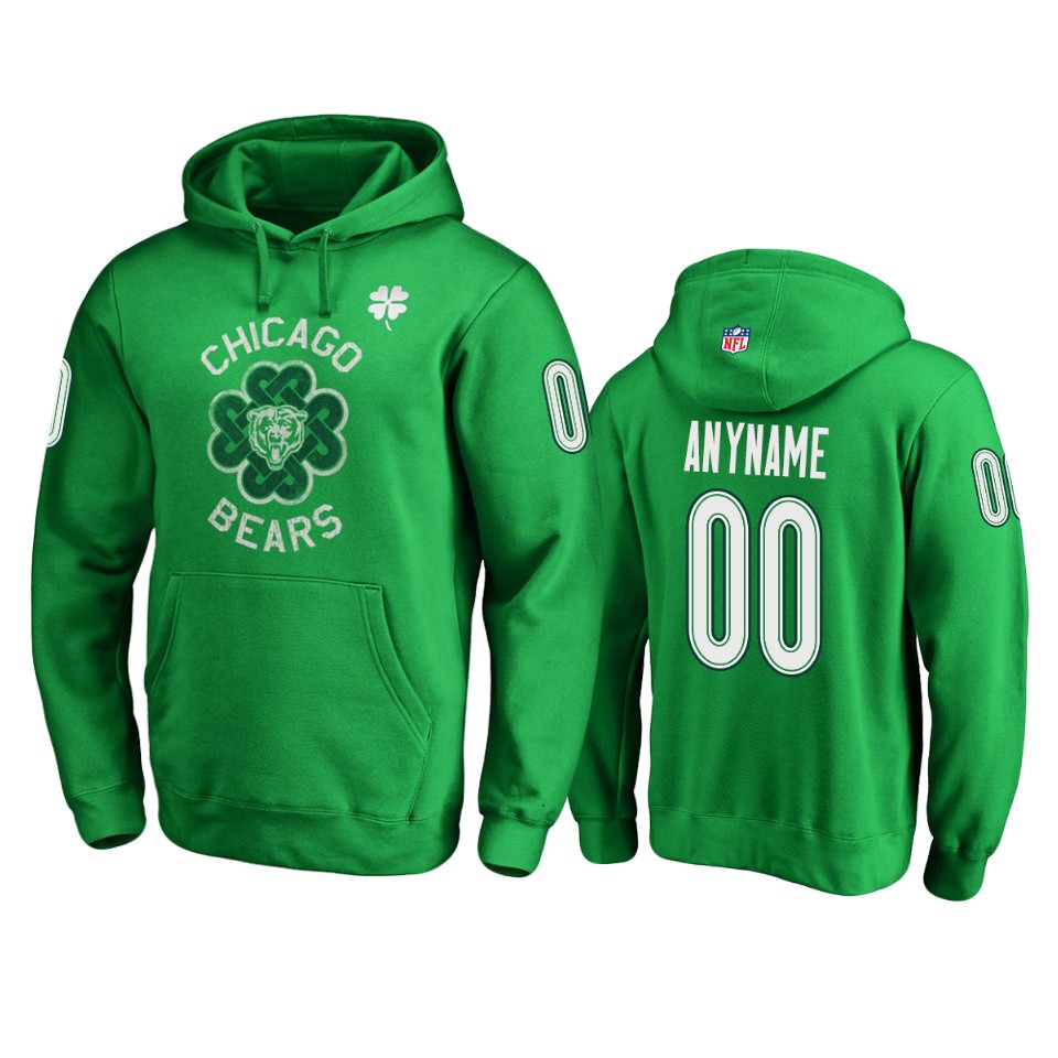 bears kelly green custom st. patrick's day hoodie