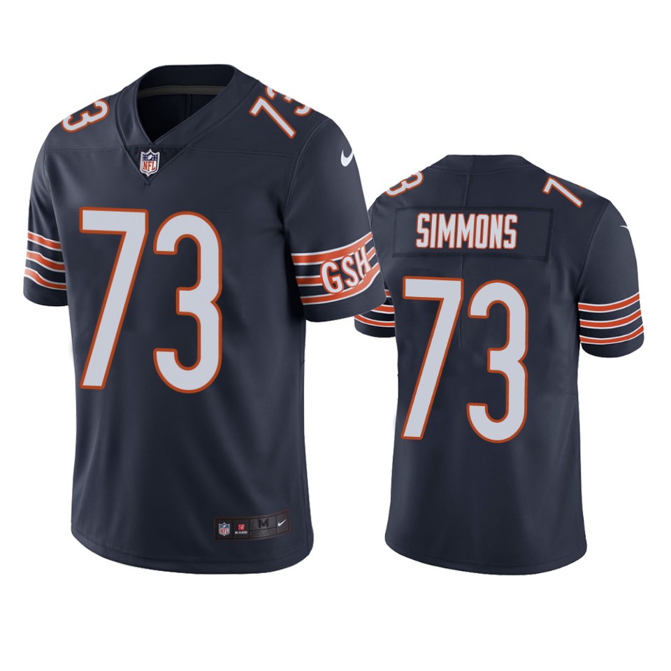 bears lachavious simmons navy vapor untouchable limited jersey