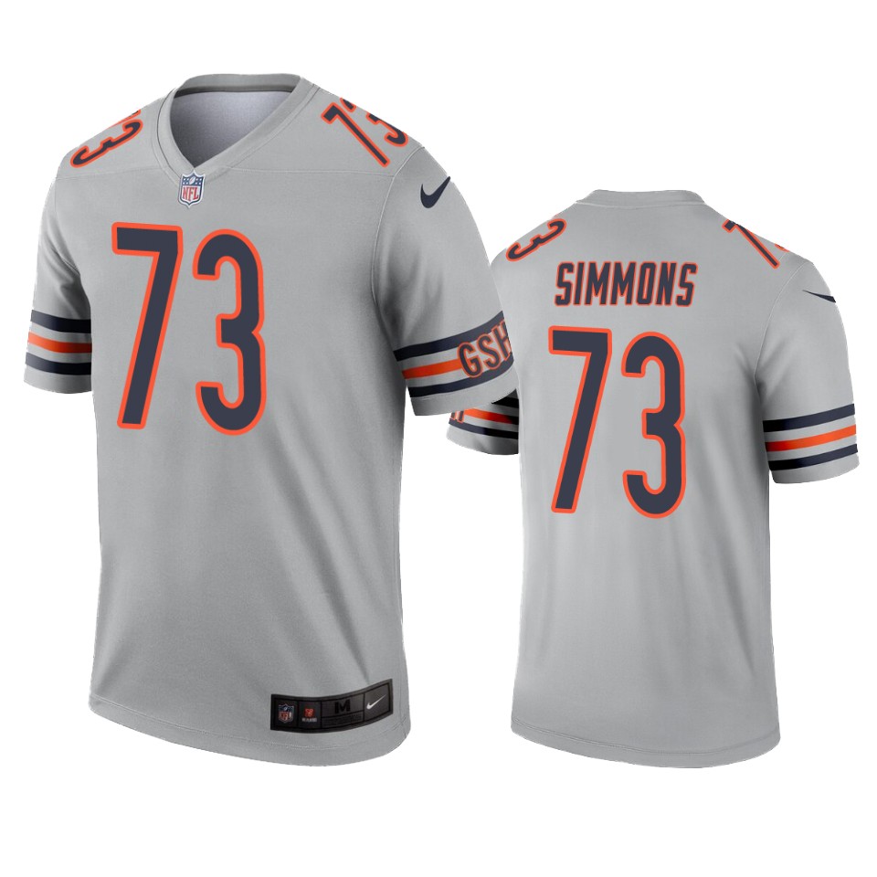 bears lachavious simmons silver inverted legend jersey