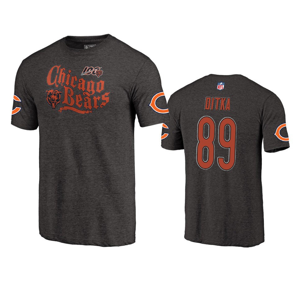 bears mike ditka heathered charcoal retro 100th season tee