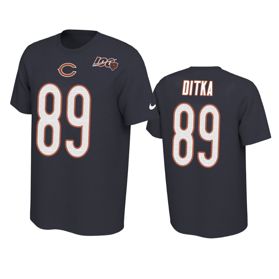 bears mike ditka navy player pride 100th season tee