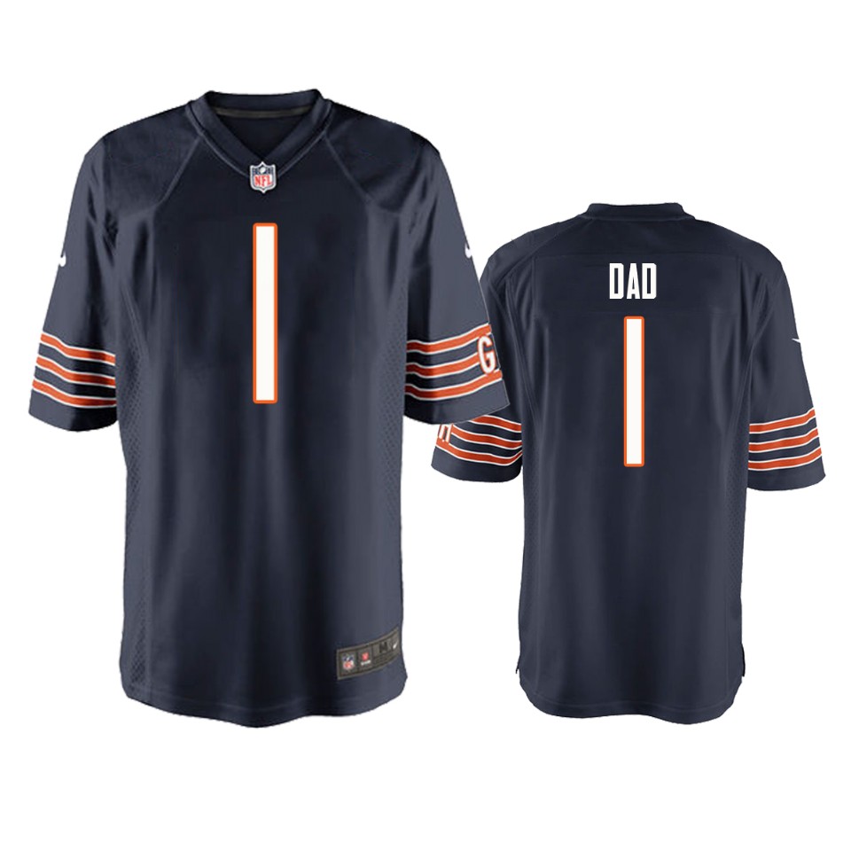 bears navy 2019 father's day number 1 dad jersey