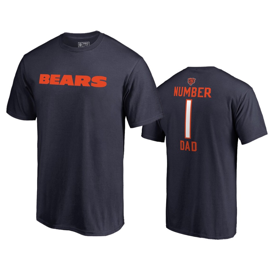 bears navy 2019 father's day number 1 dad t shirt