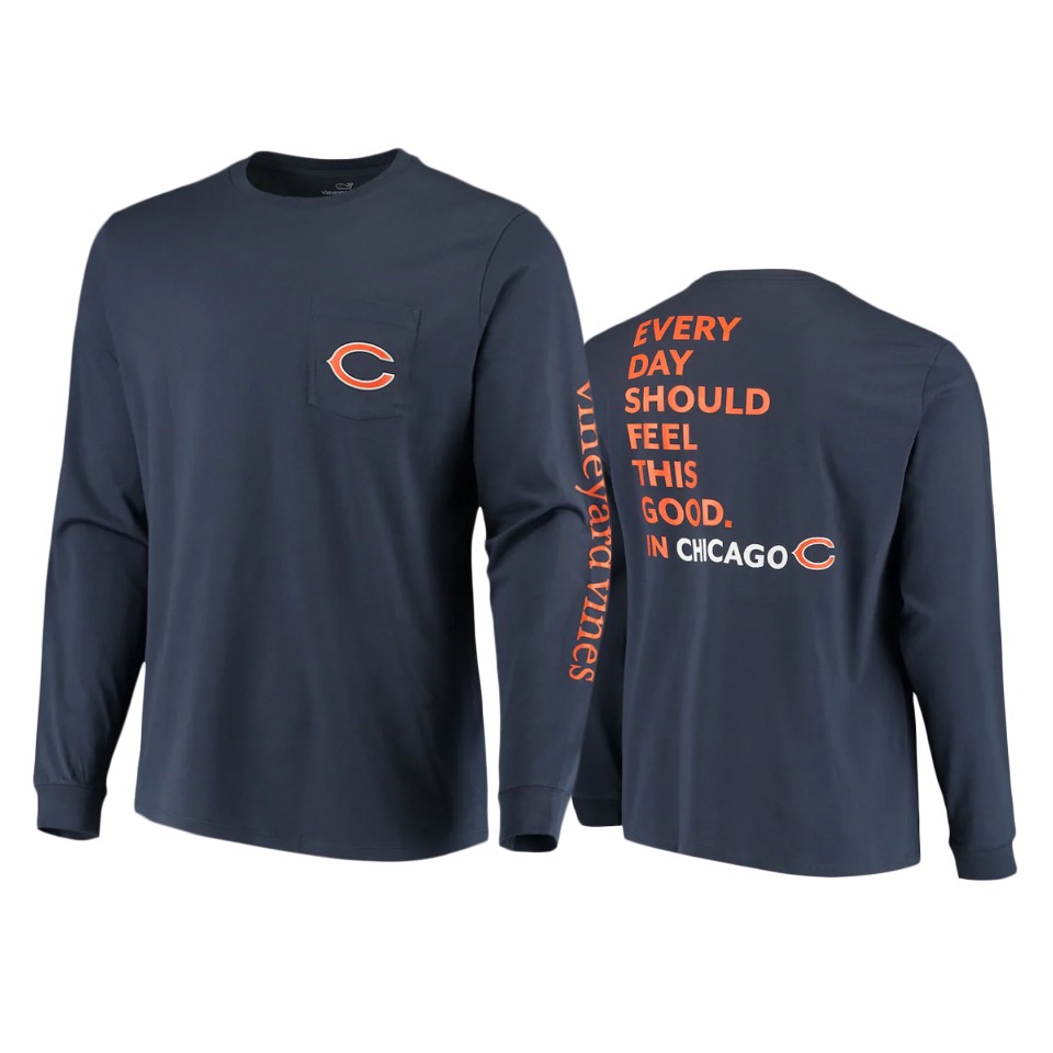 bears navy feel good long sleeve t shirt