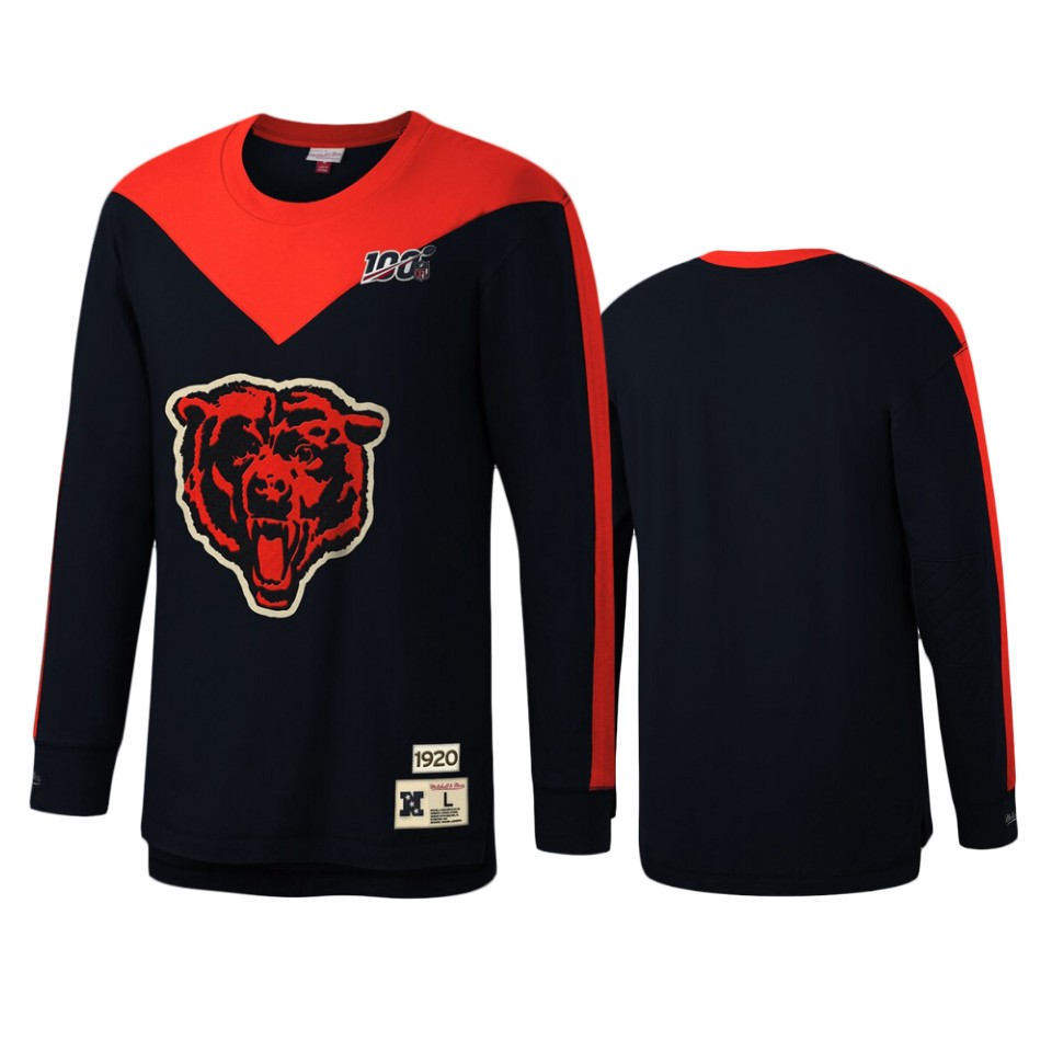 bears navy nfl 100 long sleeve t shirt