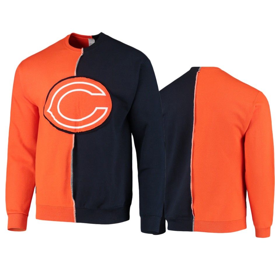 bears navy orange split center pullover sweatshirt