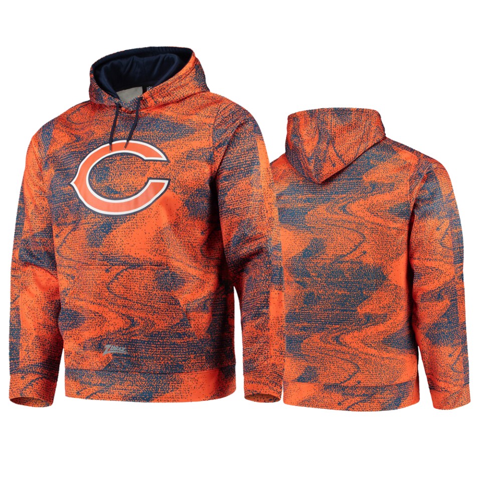 bears navy orange static pullover hoodie