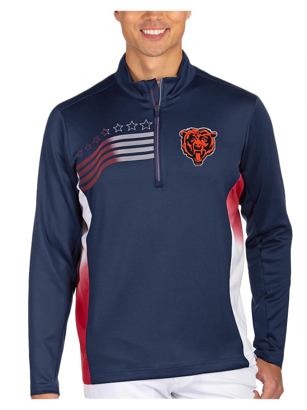 bears navy red liberty quarter zip pullover jacket