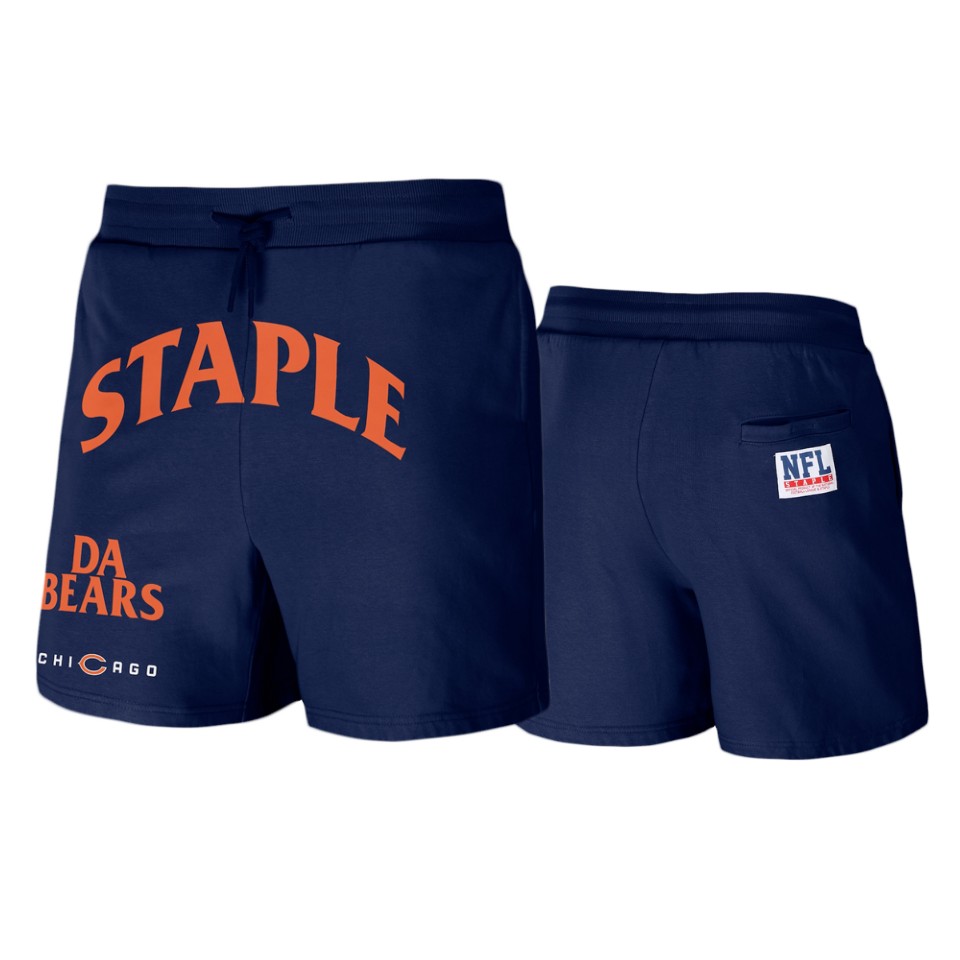 bears navy staple throwback vintage wash fleece shorts