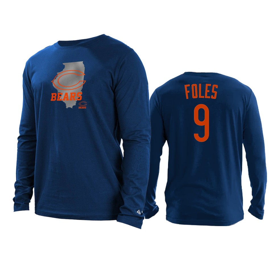 bears nick foles blue state long sleeve t shirt