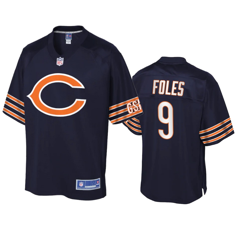 bears nick foles pro line navy icon jersey
