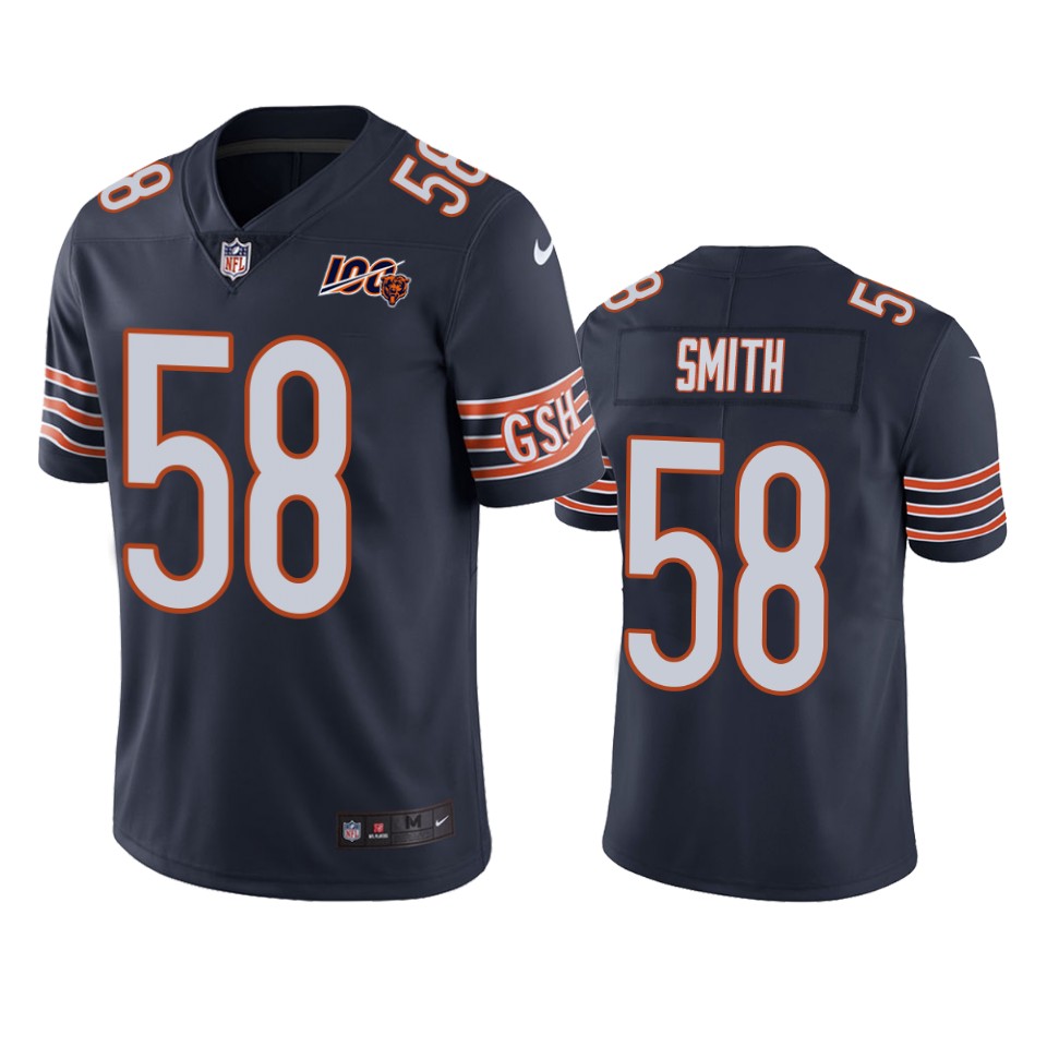bears roquan smith navy limited 100th season jersey