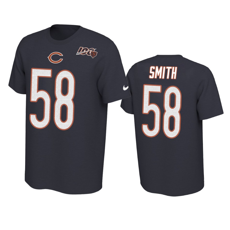 bears roquan smith navy player pride 100th season tee