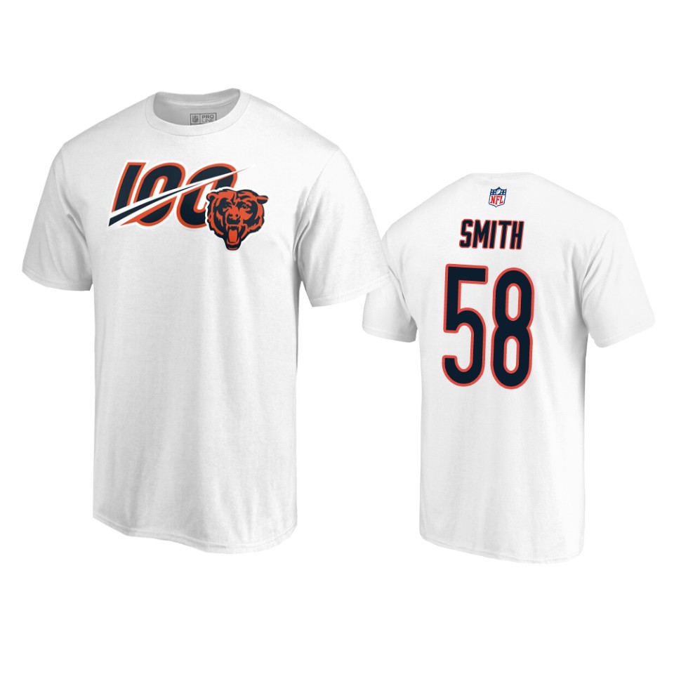 bears roquan smith white primary ii 100th season tee