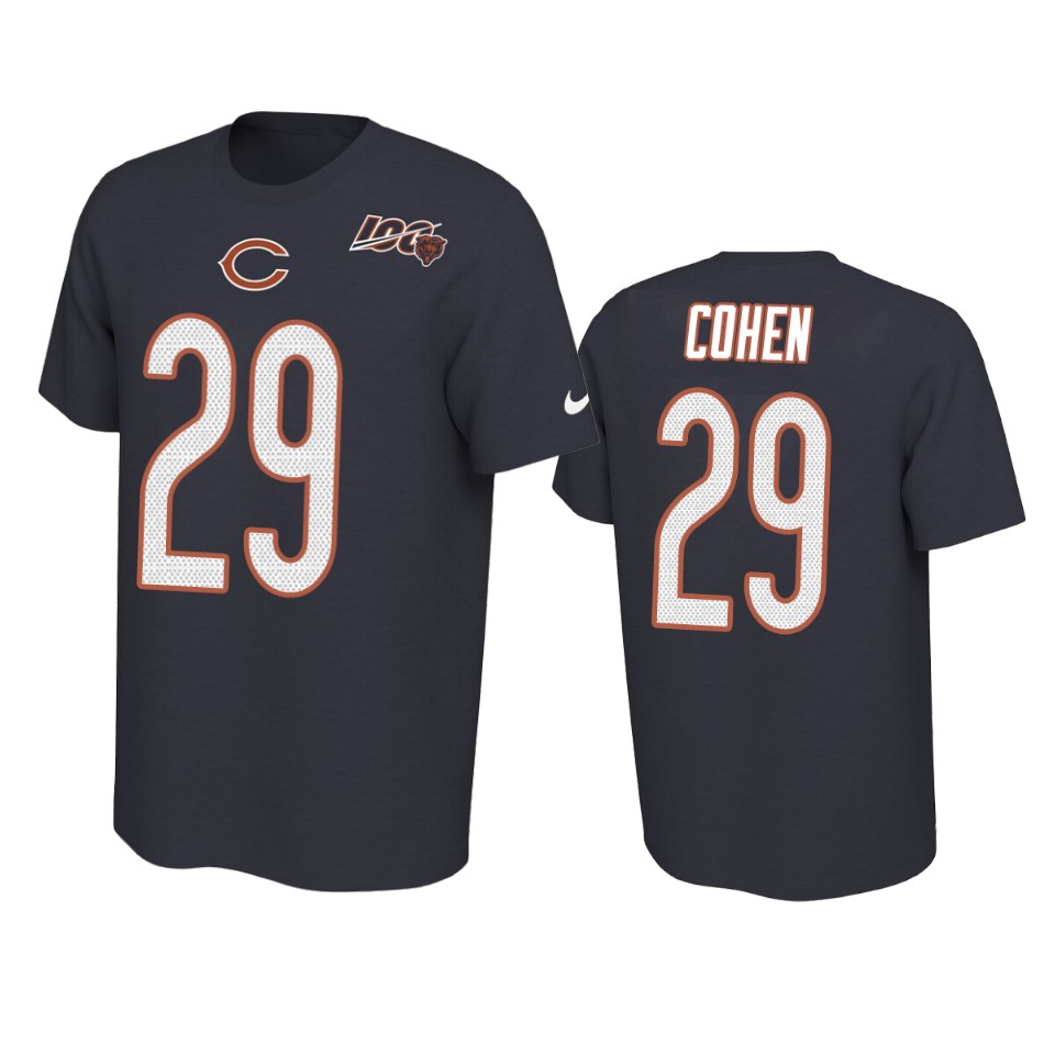 bears tarik cohen navy player pride 100th season tee