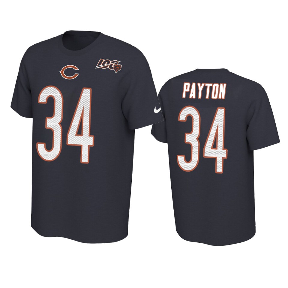 bears walter payton navy player pride 100th season tee