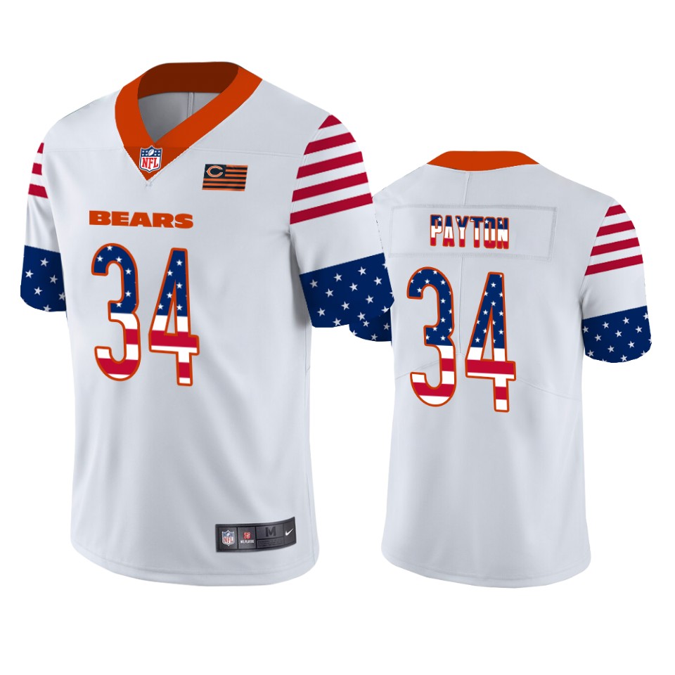 bears walter payton white independence day vapor jersey